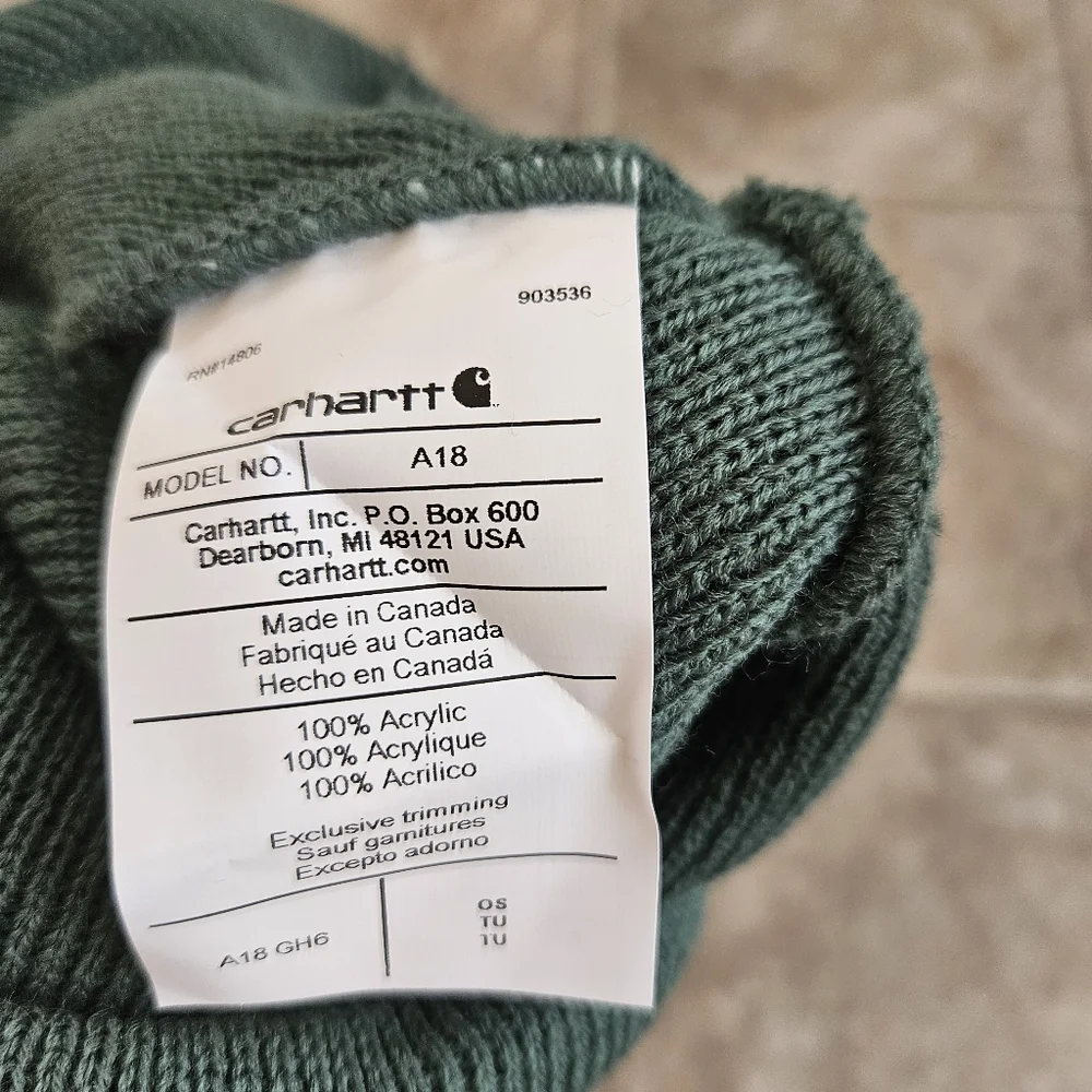 Carhartt Green Beanie NWT - Picture 5 of 6